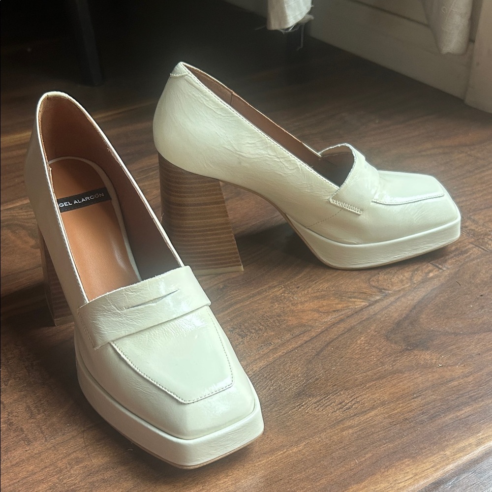 Cream Platform Loafers